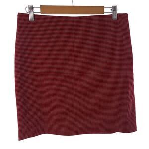 Michael Kors Red Black Pattern Zip Closure Short Skirt Womens Size 8